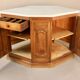 19th century walnut corner cupboard with Carrara marble top
