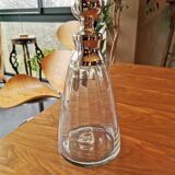 Carafe ancienne verre et métal argenté