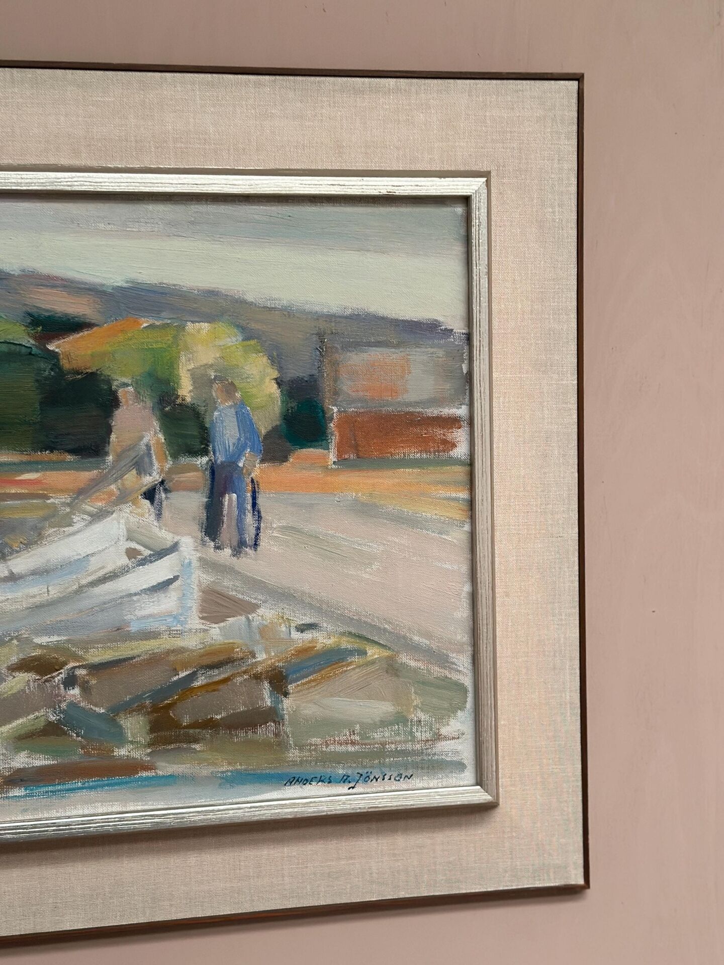 Huile sur toile – “Marina” par Anders A. Jönsson (1907–2002)