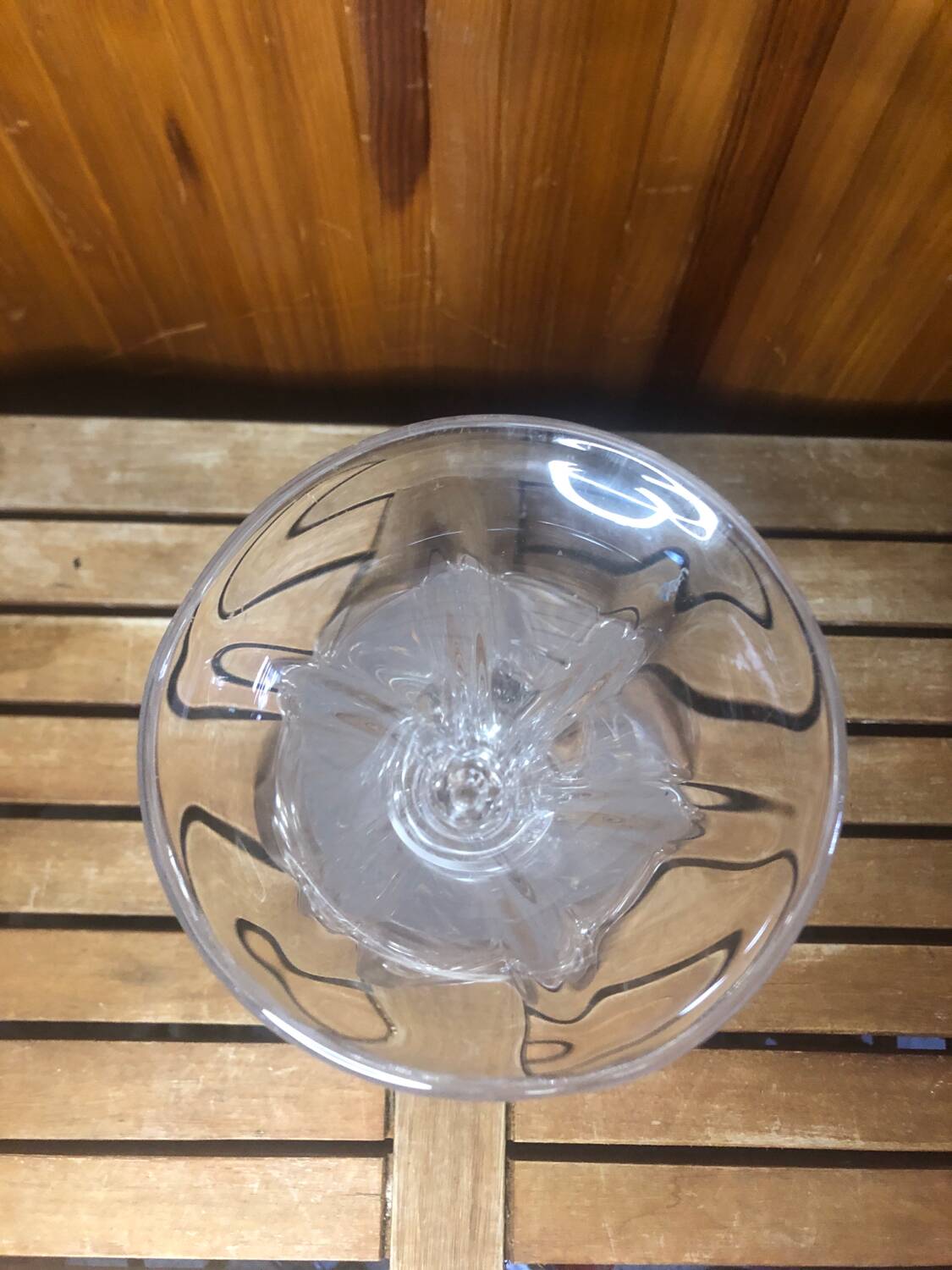 Old VANNES Crystal Vase Vintage Molded Glass #A410