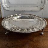 Art Deco silver plated footed bowl by Romepla 1930 floral decoration