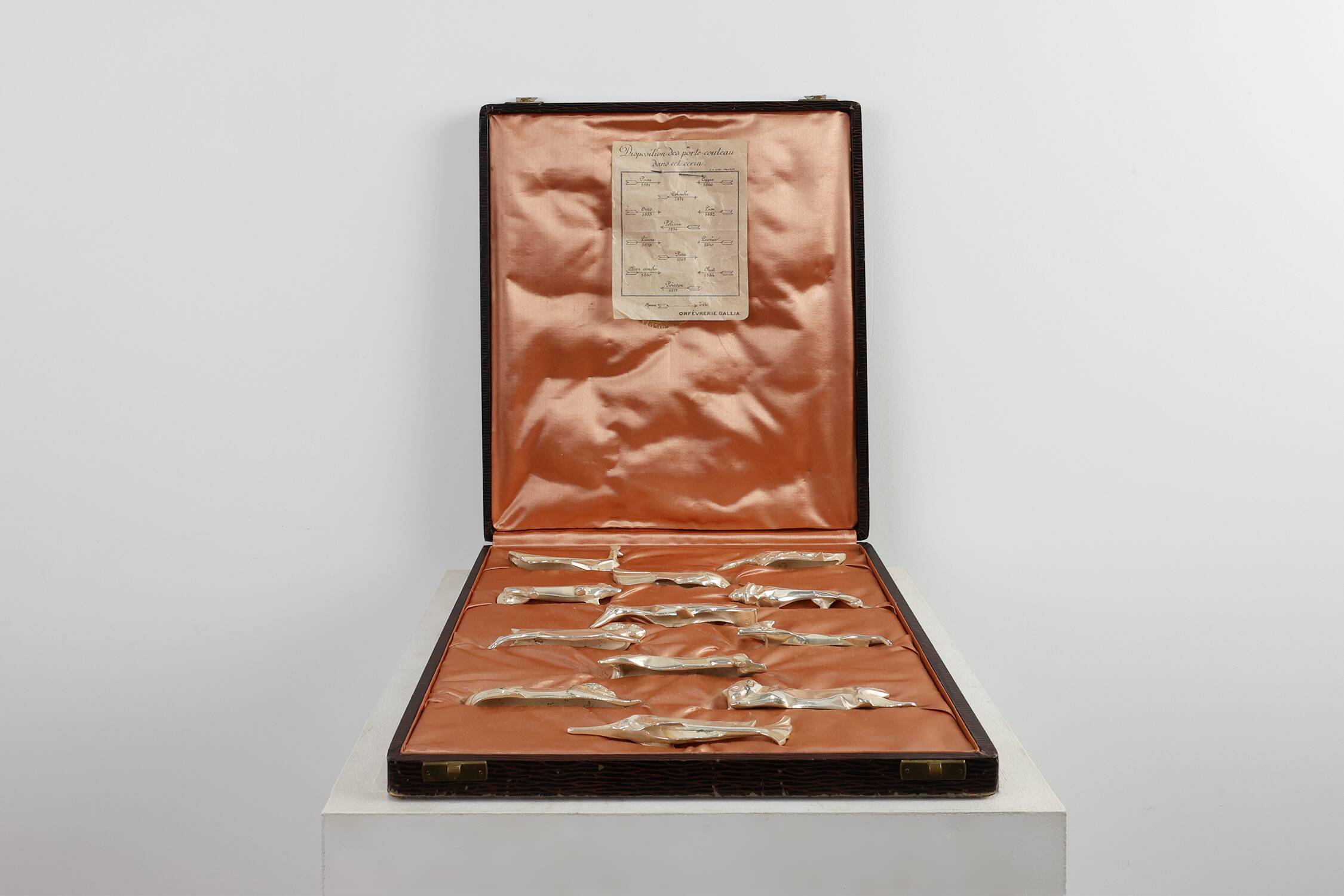 Complete Menagerie by Edouard Marcel Sandoz for Christofle Gallia, France