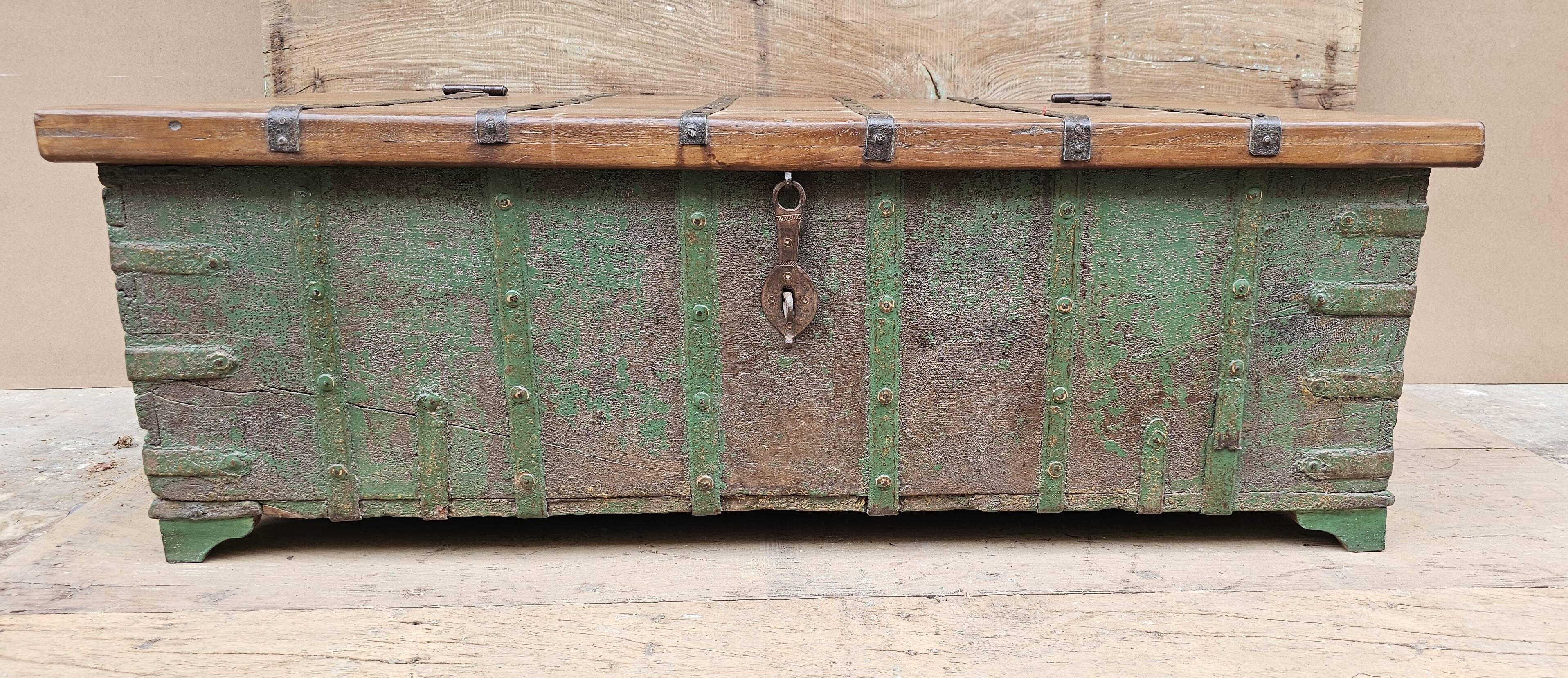 Old coffee table - Burmese teak chest