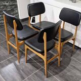 Series of 4 Scandinavian chairs, 1970s