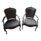 2 fauteuil cabriolet style Louis XV