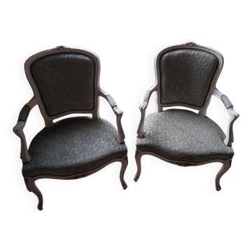 2 fauteuil cabriolet style Louis XV