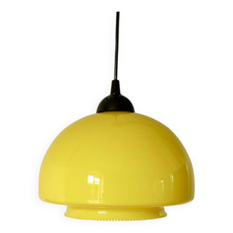 Suspension en opaline jaune mushroom design années 60-70