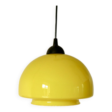 Suspension in yellow opaline mushroom design 60s-70s