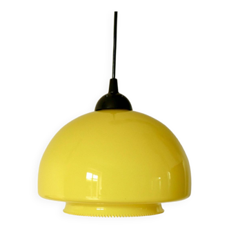 Suspension in yellow opaline mushroom design 60s-70s