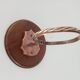 Vintage wall mounted plant holder in copper wood and brass from the 60s