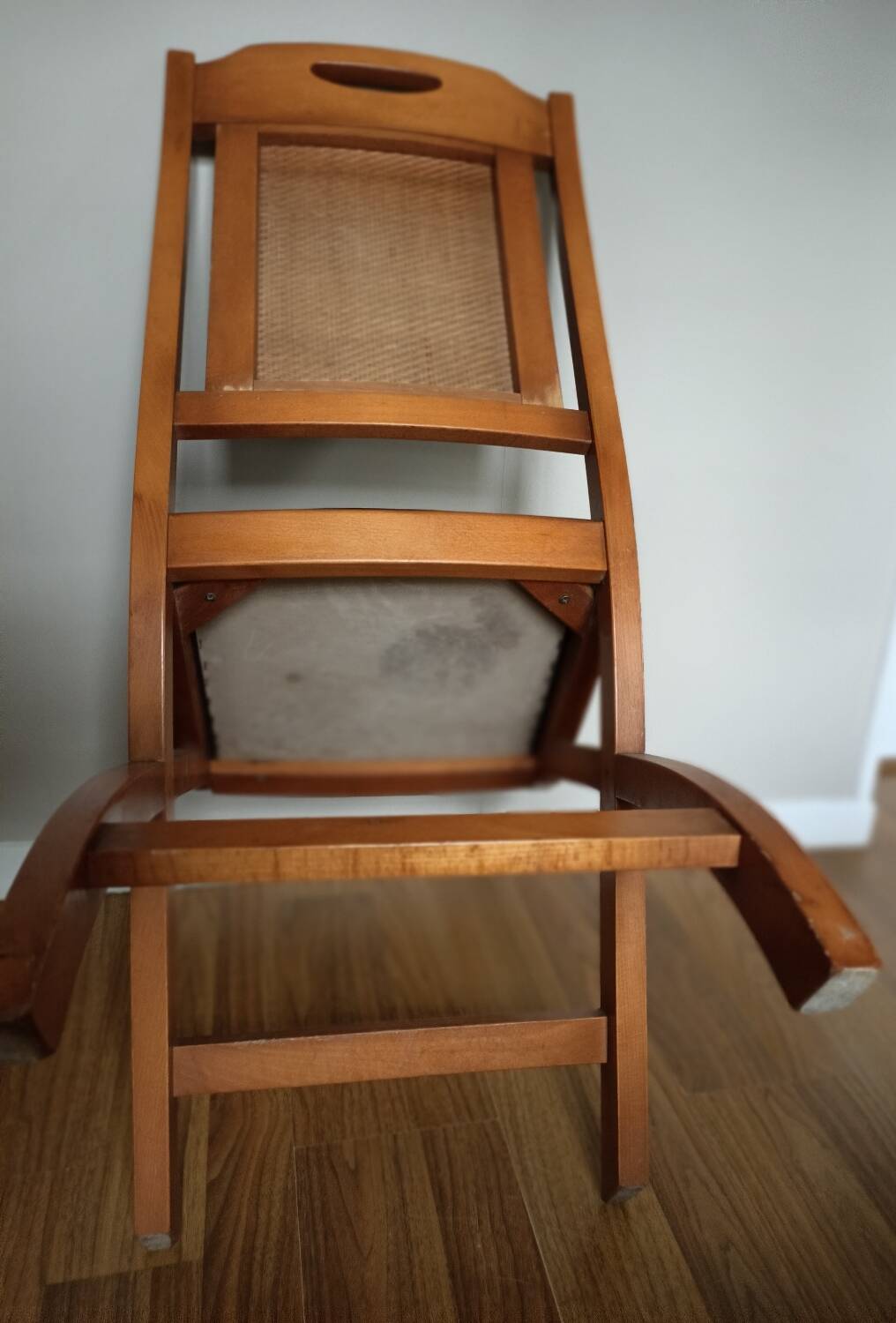 Set of 4 wood and leather chairs