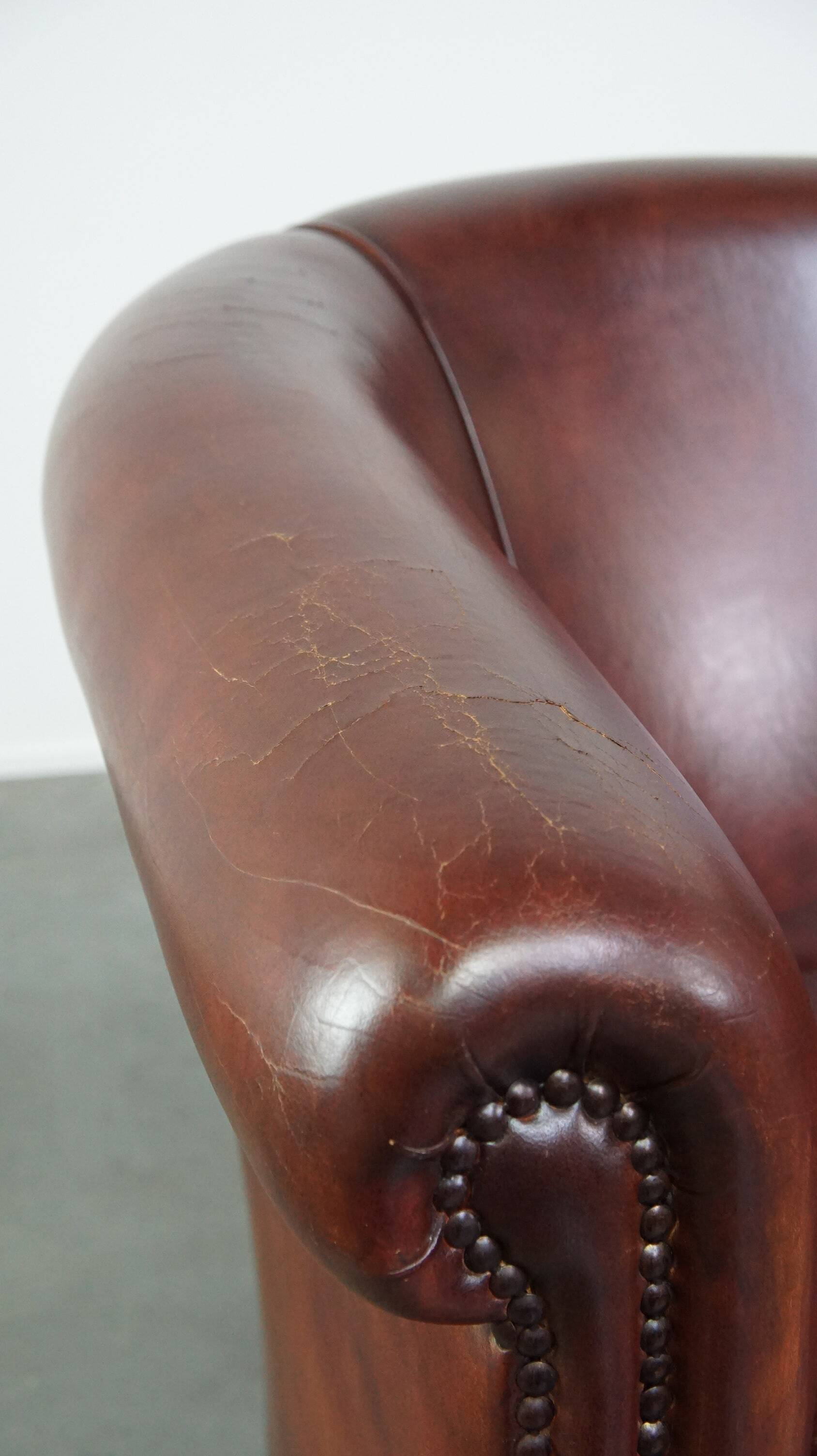 sheepskin leather club armchair