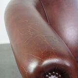 sheepskin leather club armchair