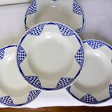 4 deep plates from Moulin des Loups et Hamage, Pantin model 211233