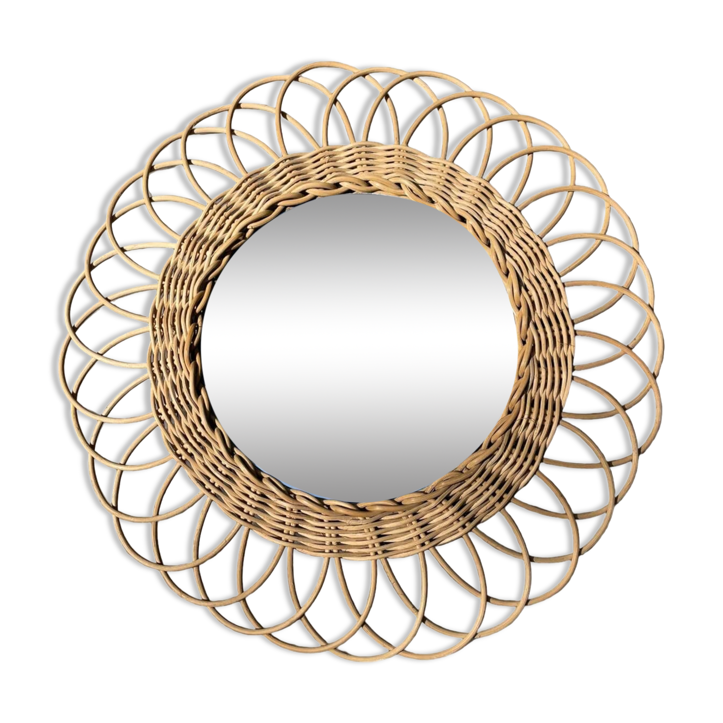 Vintage rattan mirror