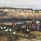 Painting "Farmers by the Sea with Their Geese" 11th century Marine HSP