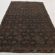 Tapis Kilim Vintage Noir et Brun à Motifs Géométriques, 183x297 Cm