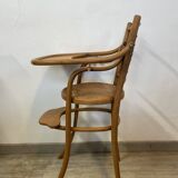 Baby high chair in curved beech