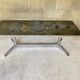 Vintage coffee table in ceramic and chrome steel ceramist adri Vallauris 1960