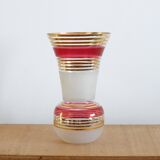 Large blown and enameled glass vase from the 1960s