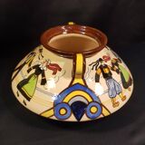 Vase with flattened body Henriot Quimper Jos Kervella