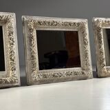 Set of three French mirrors white
