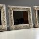 Set of three French mirrors white