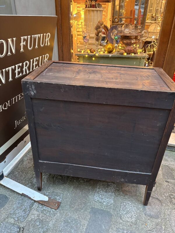 Ancienne petite commode Louis XVI directoire en acajou blond début du XIX