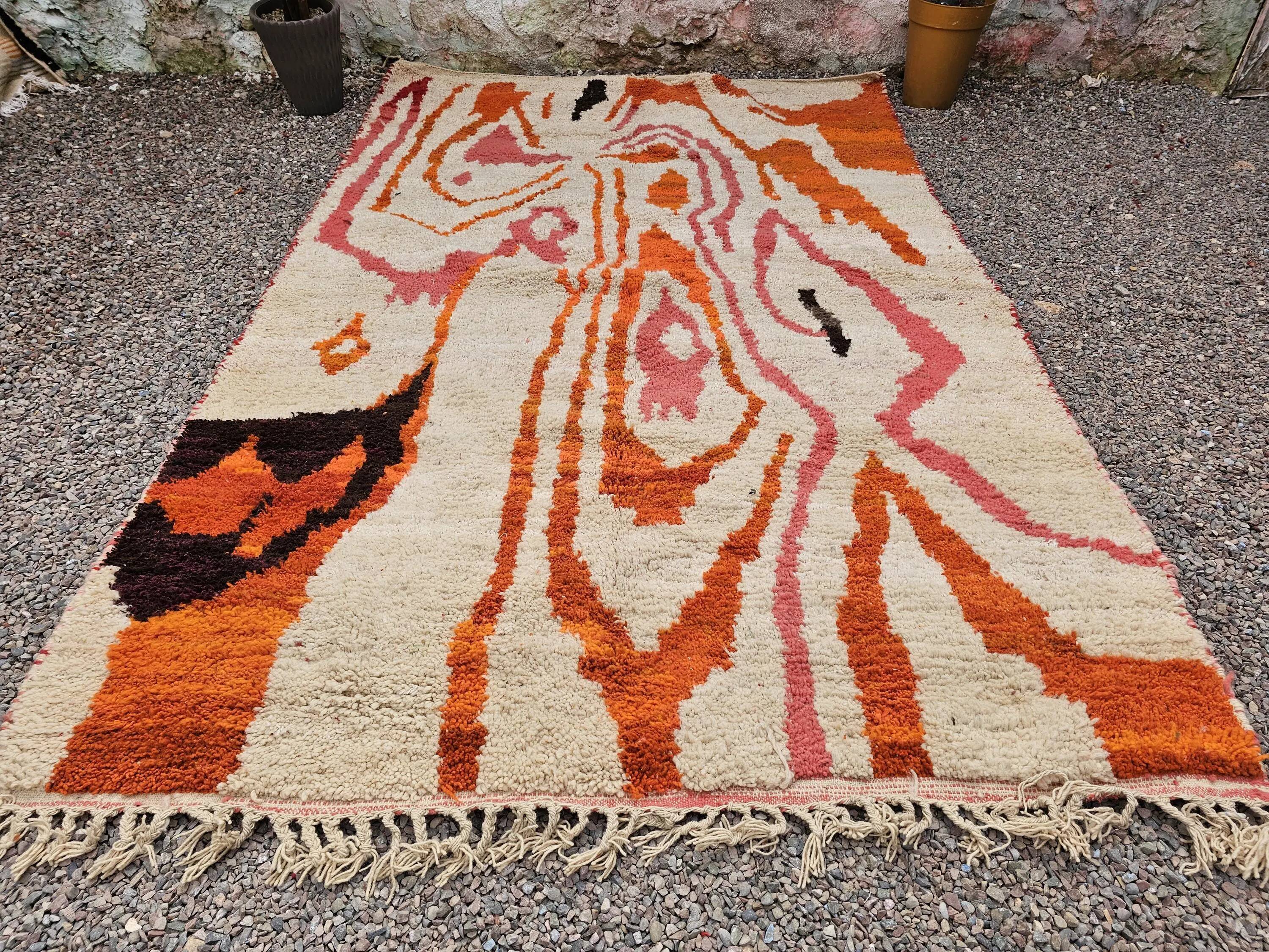 Handmade wool rug from Morocco 3 x 2 m