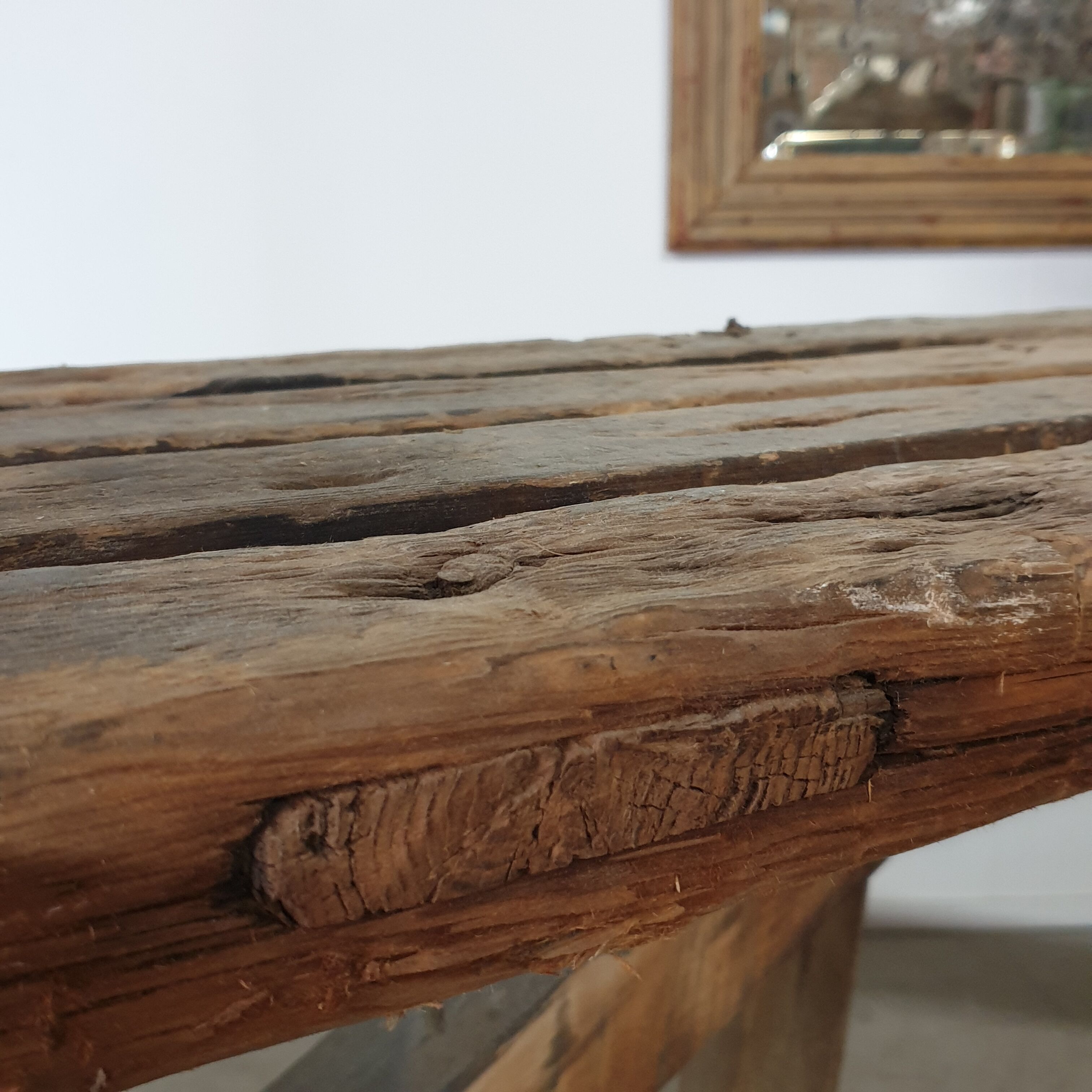 Washed wooden workshop console