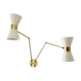 2 Wall Sconce white articulated arms