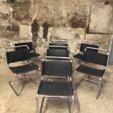Set of 7 S33 Mart Stam Chairs Circa 1980