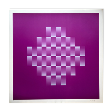 Poster, photolithography, Jim Bird, tribute to Vasarely, 70s