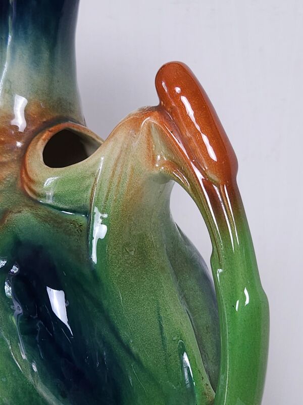 Pichet céramique canard col vert vintage