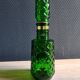 Carafe à whisky vintage en verre vert moulé pointe de diamant