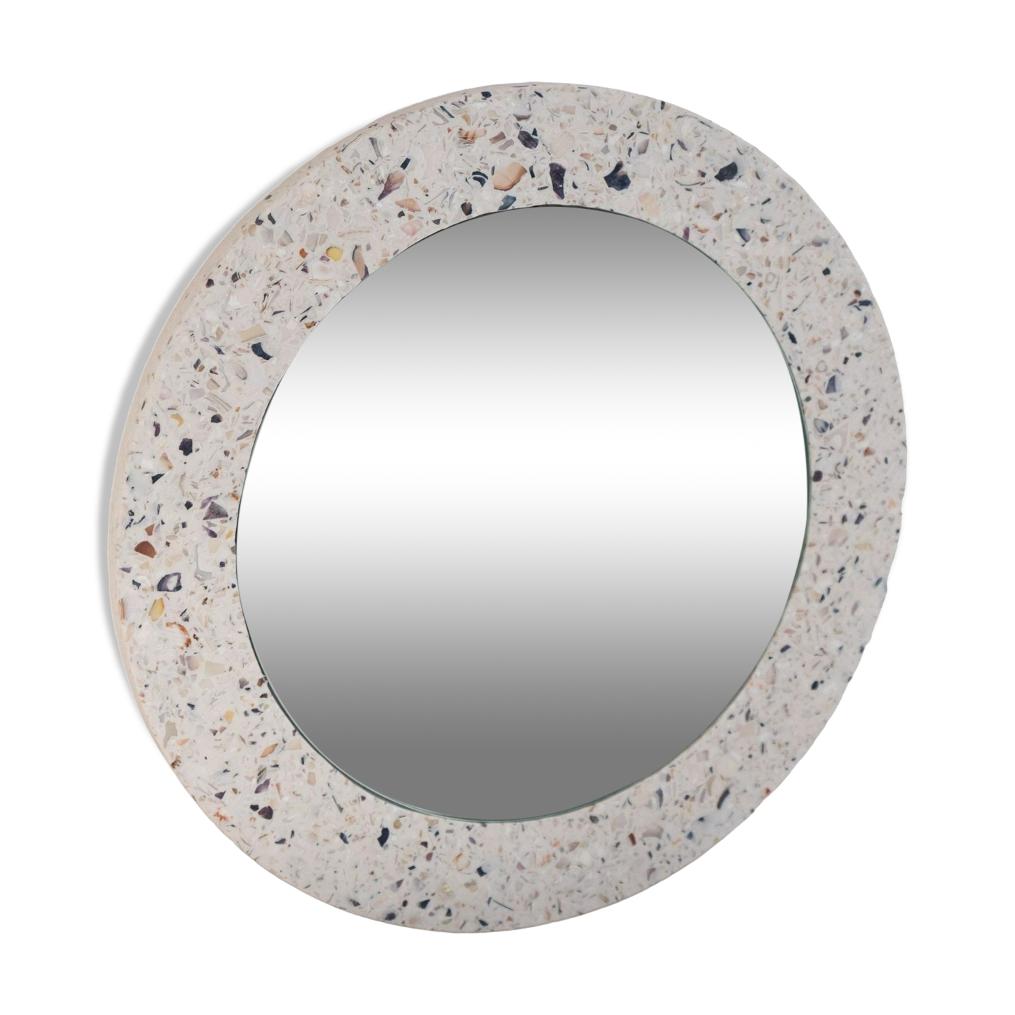 Miroir rond 30cm en coquillages recyclés