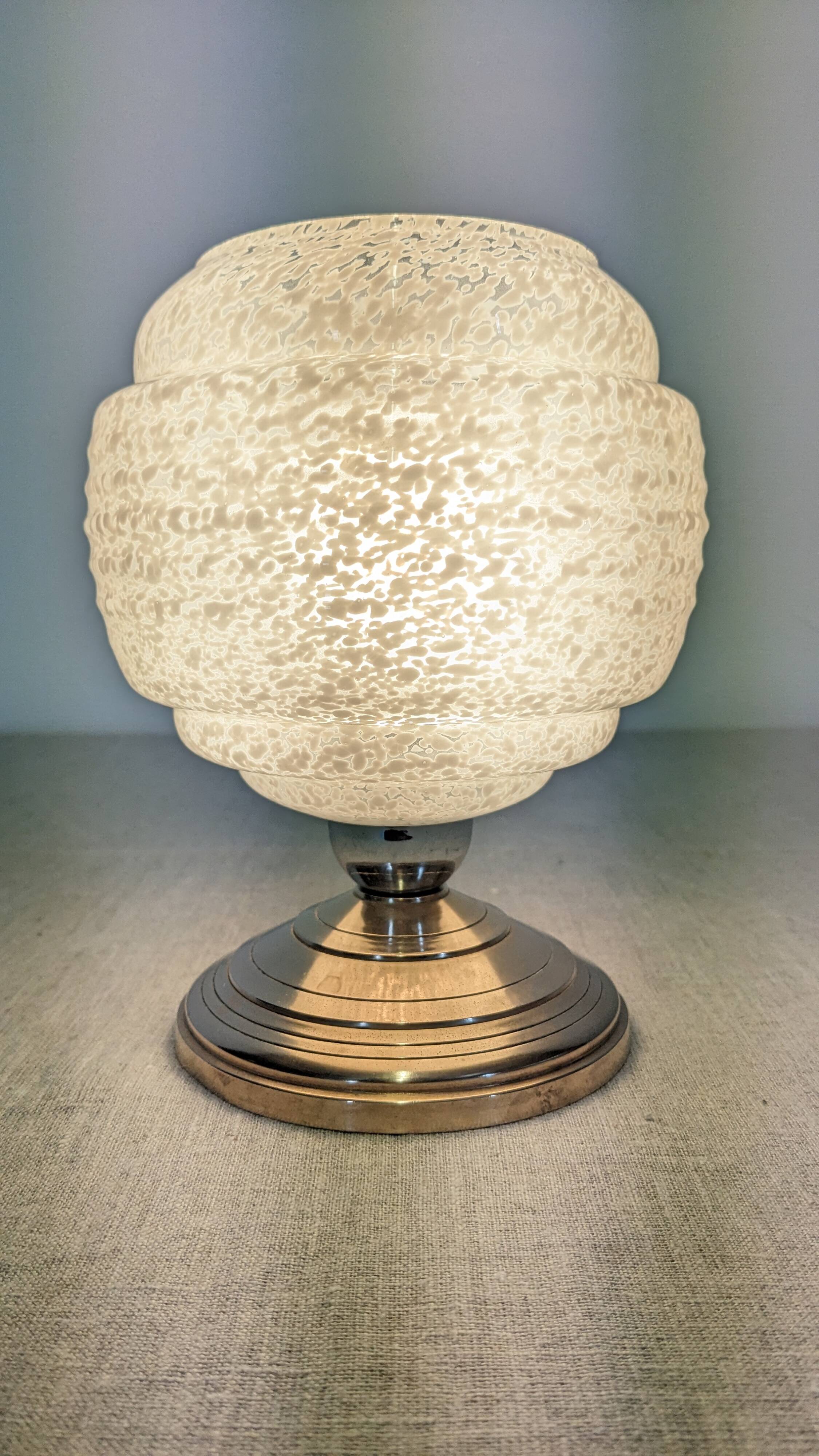 Pair of Art Deco style bedside or mood lamps