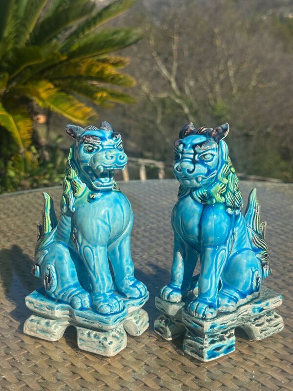 Figurines en céramique Chien Lion