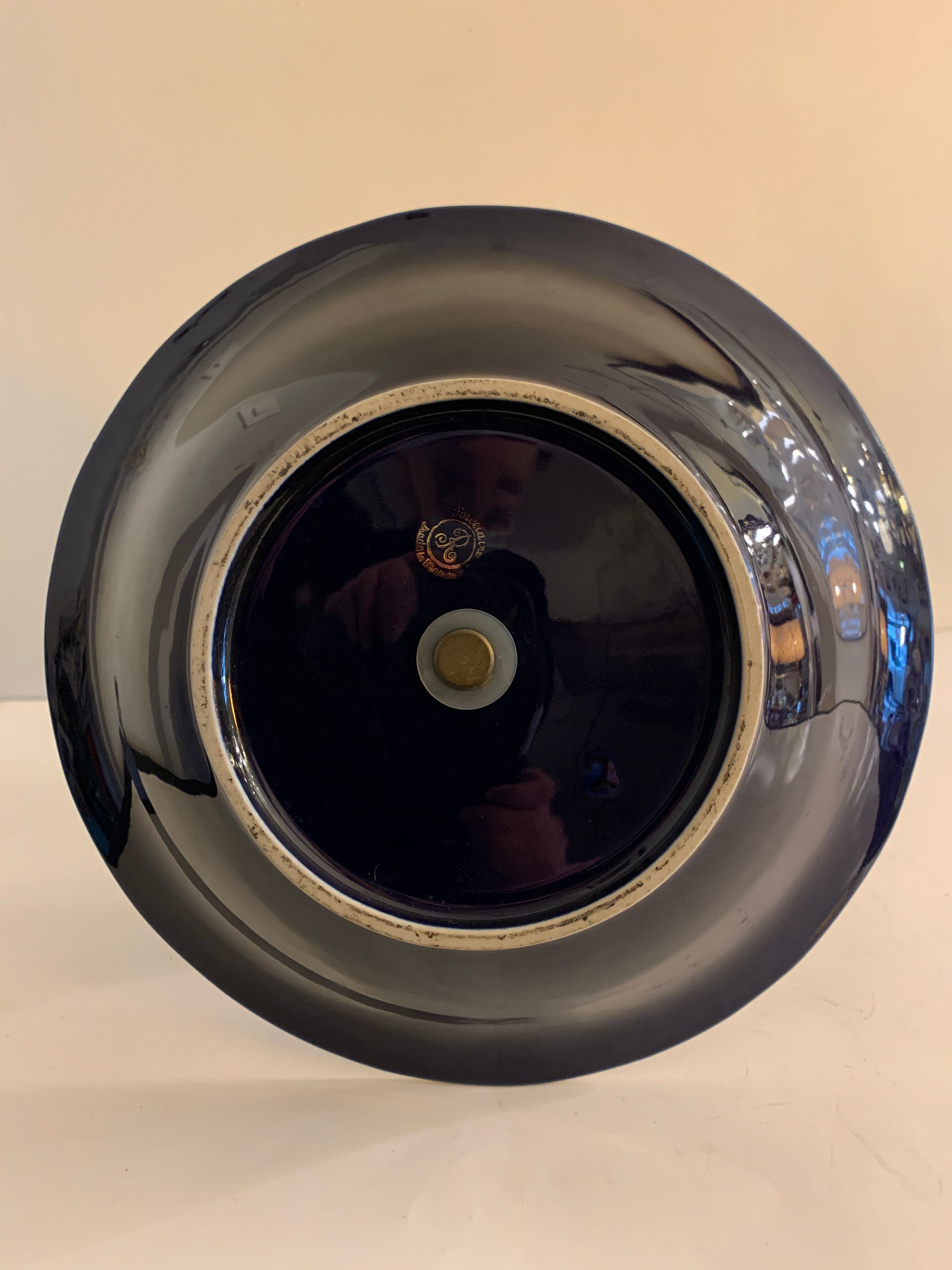 Cobalt blue porcelain display or servant, 3 floors