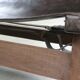 20th century leather and wood bench
