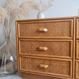 Rattan chest of drawers circa 1960s
