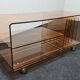 Vintage smoked plexiglas tv/hifi unit