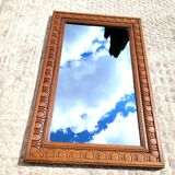 Vintage mirror ethnic wood, 60x37 cm