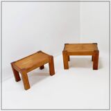 Pair of rustic side tables / bedside tables - 1960s