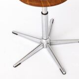 Set of 4 Vintage Industrial Stools 1970s, Chrome Adjustable Stools