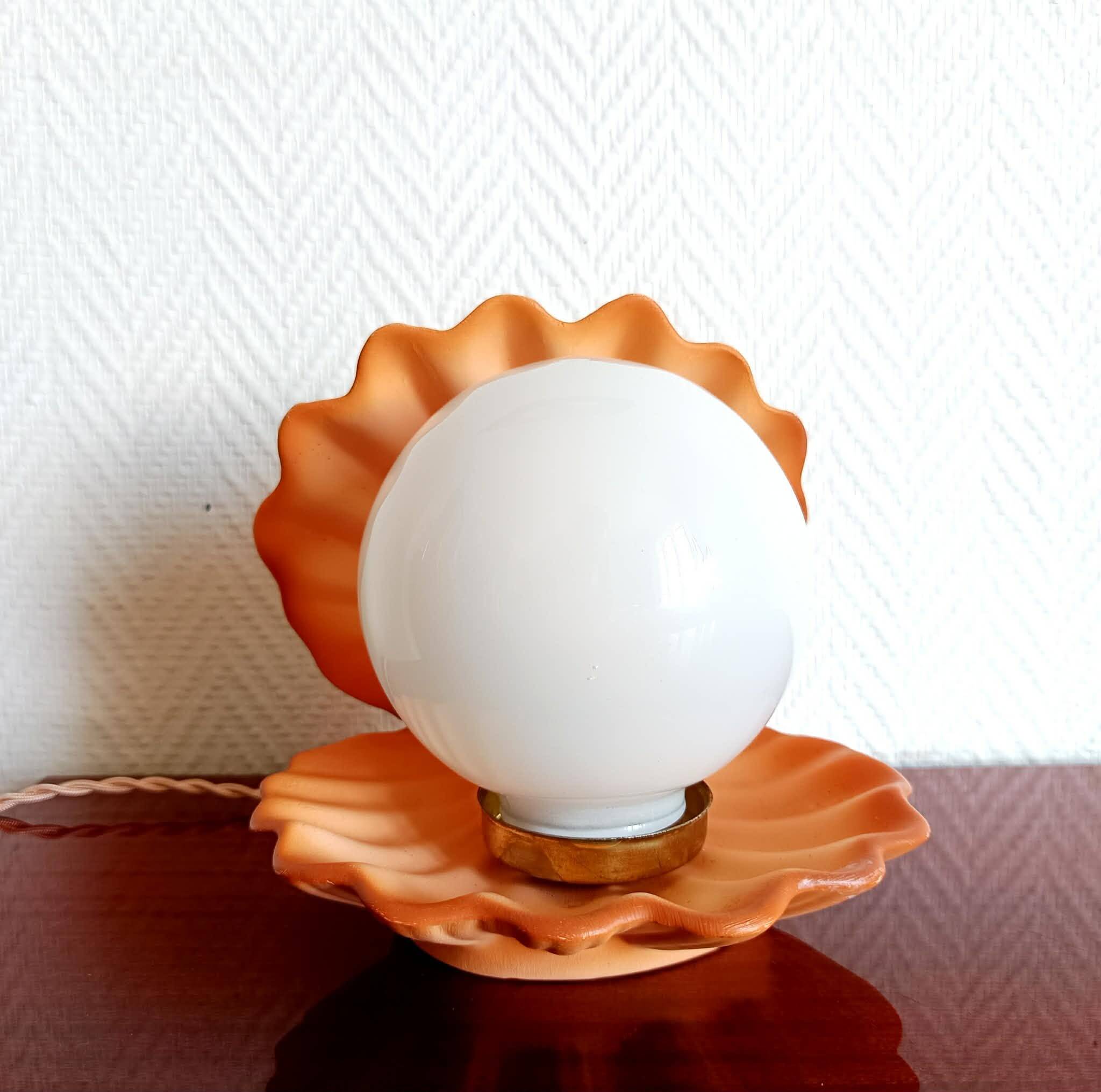 Vintage 1980s shell lamp
