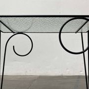 1960s Danish style glass side table String, mid-century.
