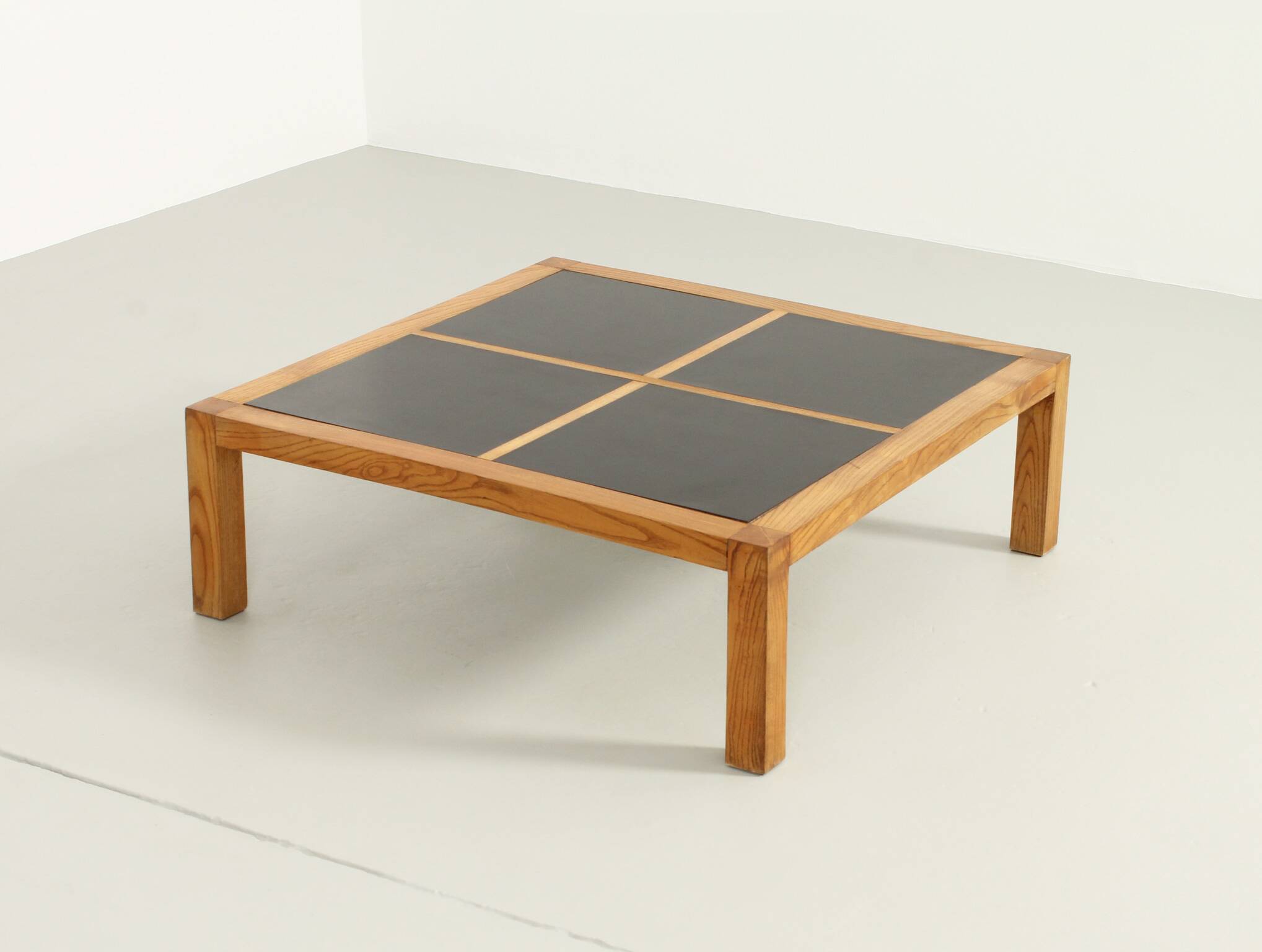 Coffee table or side table in pine and laminate, France, 1970s