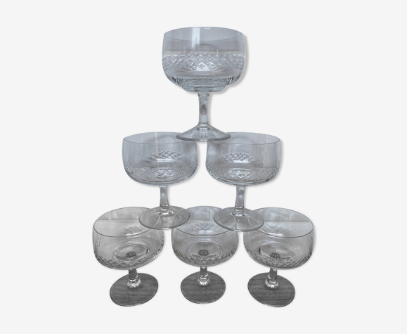 Set de 6 coupes en cristal Rupel