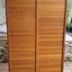 Filing cabinet with sliding curtains in double vintage wood